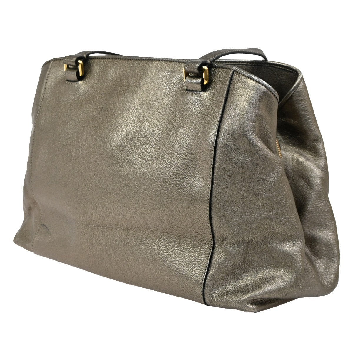 LOEWE Logo Anagram Tote Shoulder Bag Leather Gold GHW Spain 70DA173