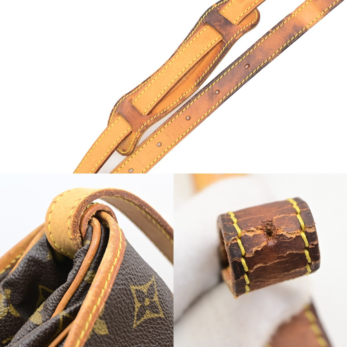 LOUIS VUITTON Logo Saumur 30 Shoulder Bag Monogram Leather Brown M42256 87YJ234