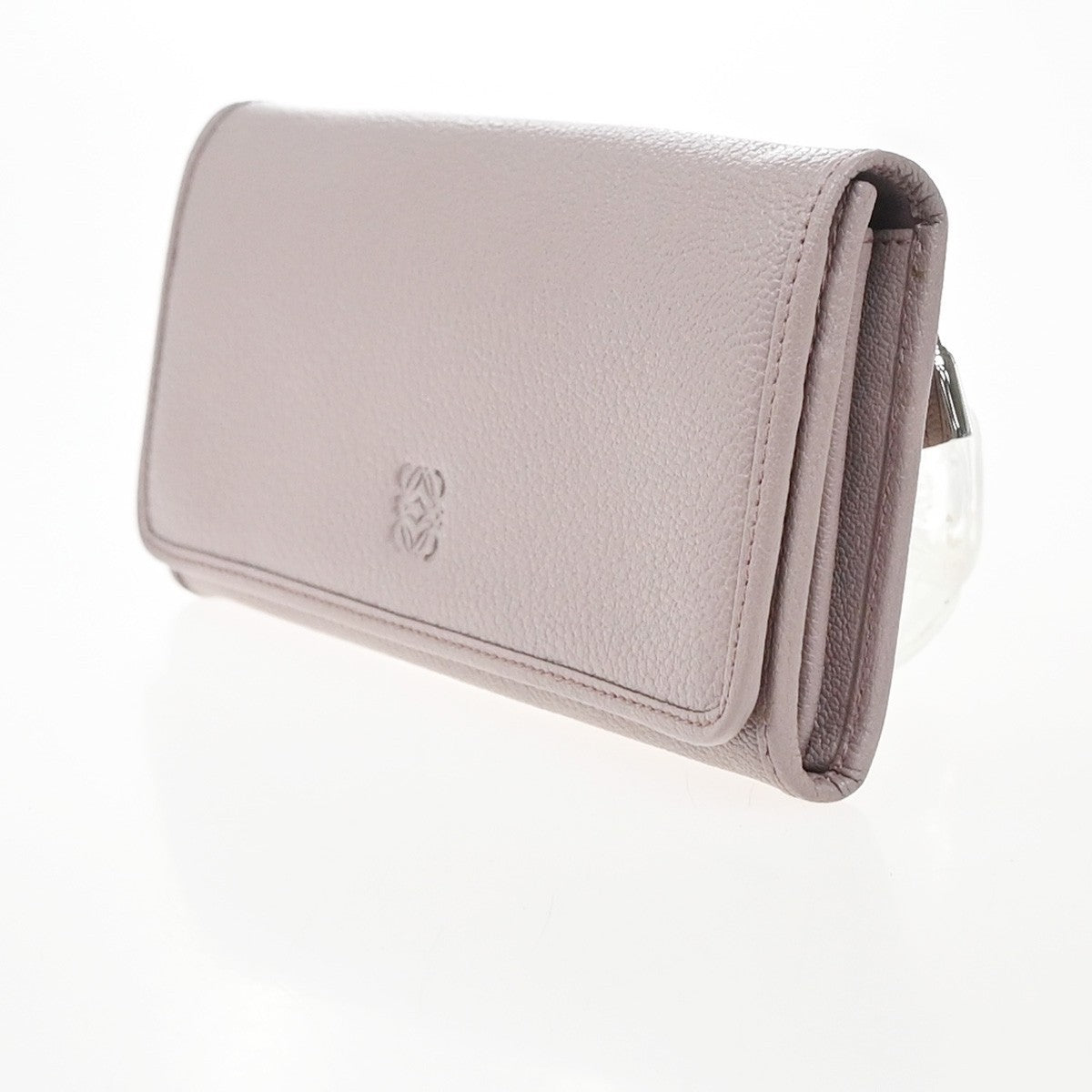 LOEWE Logo Anagram Bifold Long Wallet Leather Pink SHW 64KP387