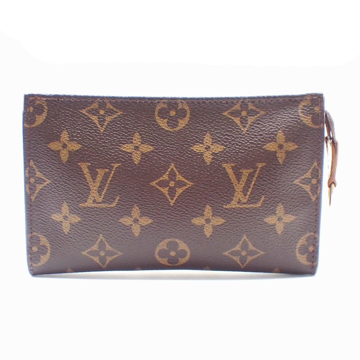 LOUIS VUITTON Logo BUCKET PM Pouch Bag Monogram Leather Brown France 02KC143