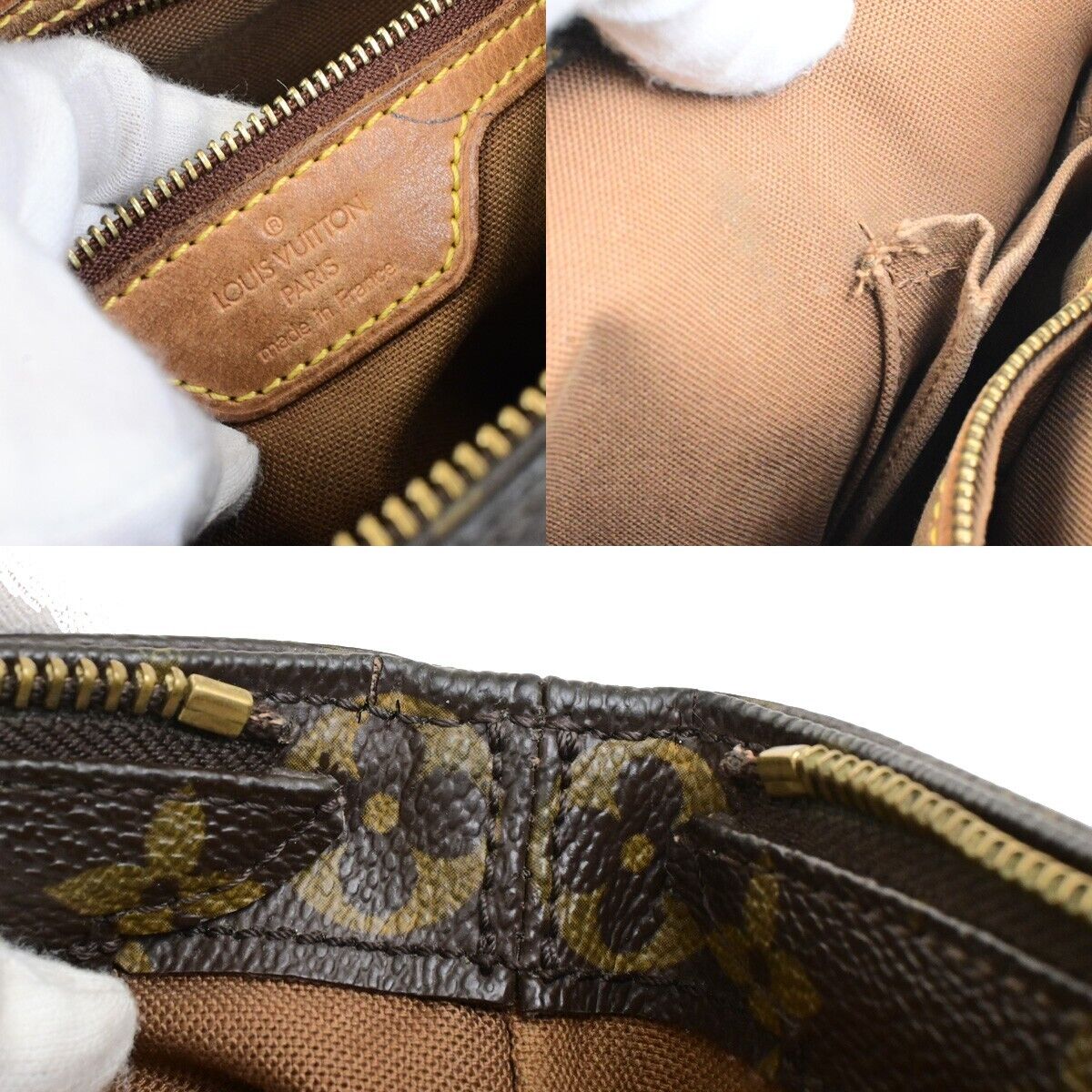 LOUIS VUITTON Cabas Piano Shoulder Bag Monogram Leather Brown M51148 62ED498