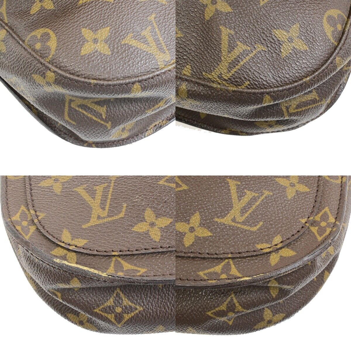 LOUIS VUITTON Saint Cloud GM Shoulder Bag Monogram Leather Brown M51242 64FB512