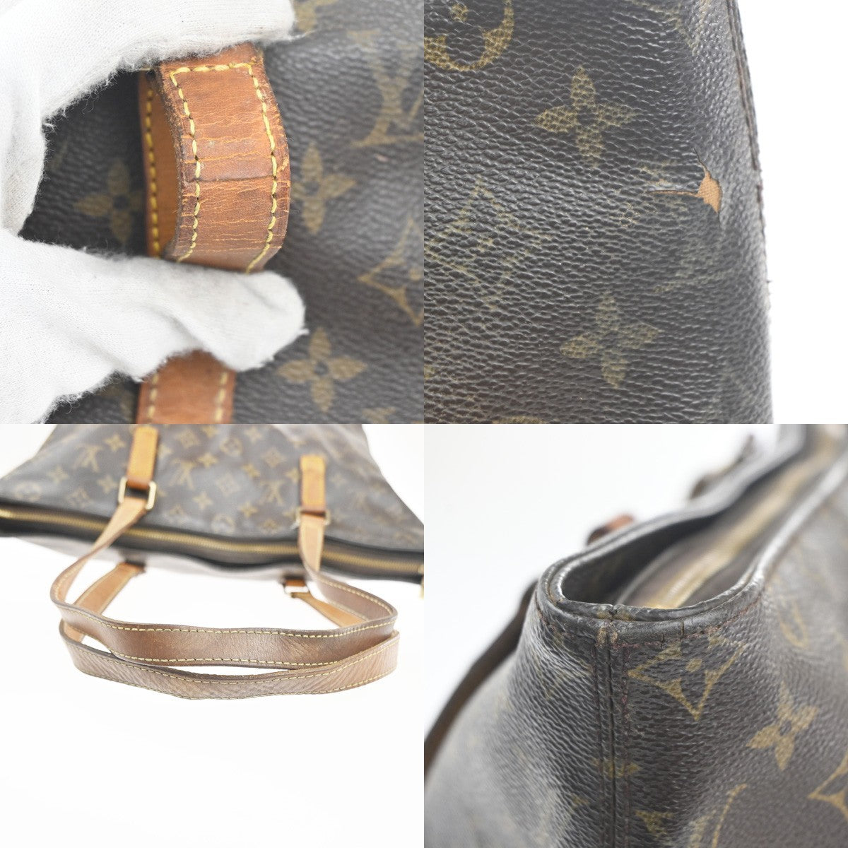 LOUIS VUITTON Cabas Mezzo Shoulder Bag Monogram Leather Brown M51151 62MA421