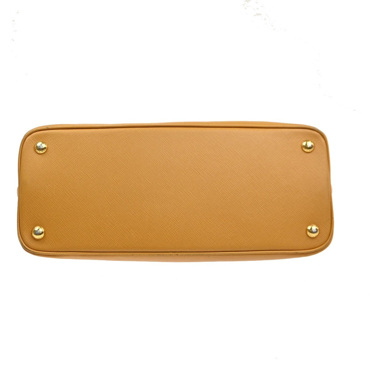 PRADA Logo Shoulder Hand Bag Saffiano Leather Yellow GHW Italy 76MA632