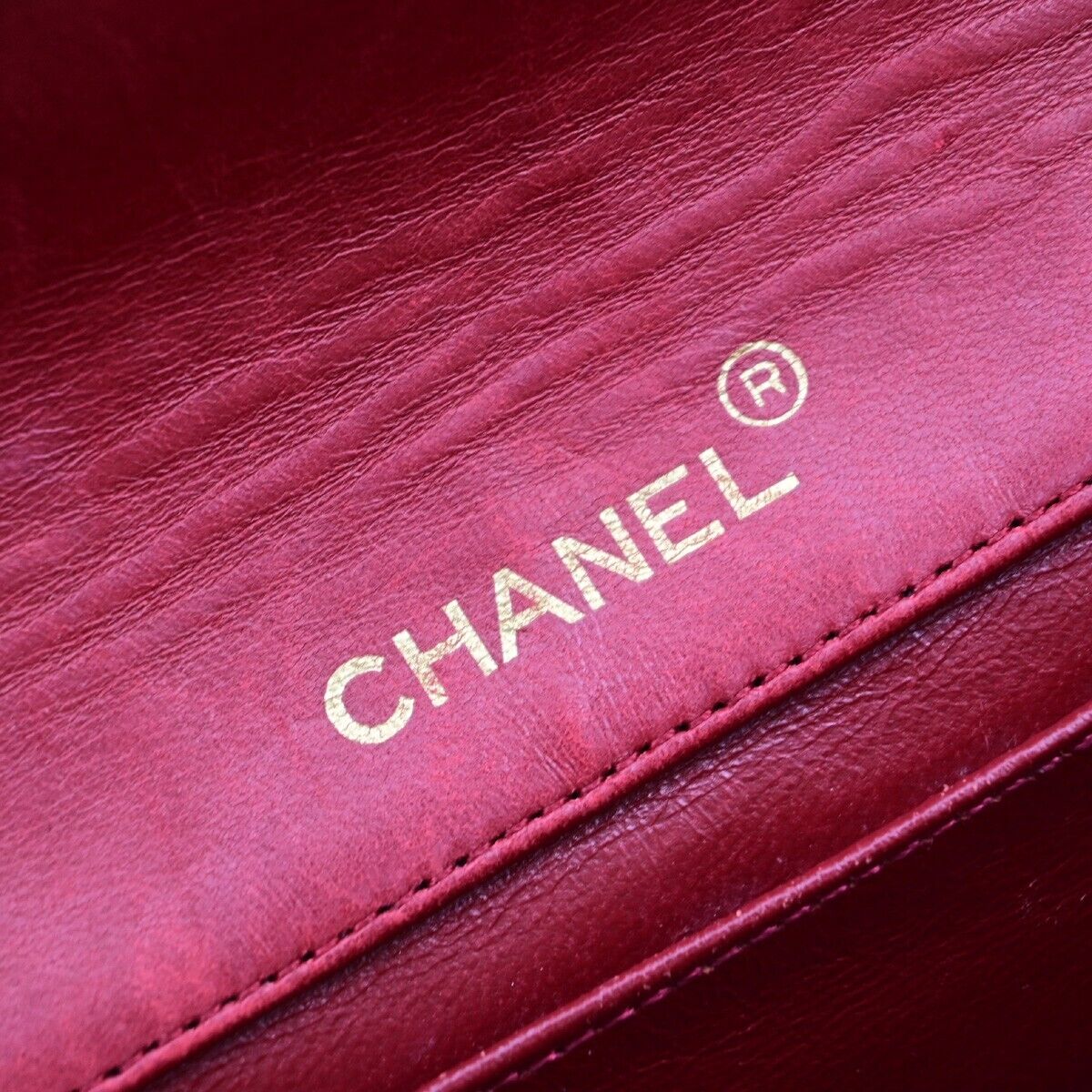 CHANEL CC Mini Matelasse Chain Shoulder Bag Leather Red GHW Vintage 696RF204