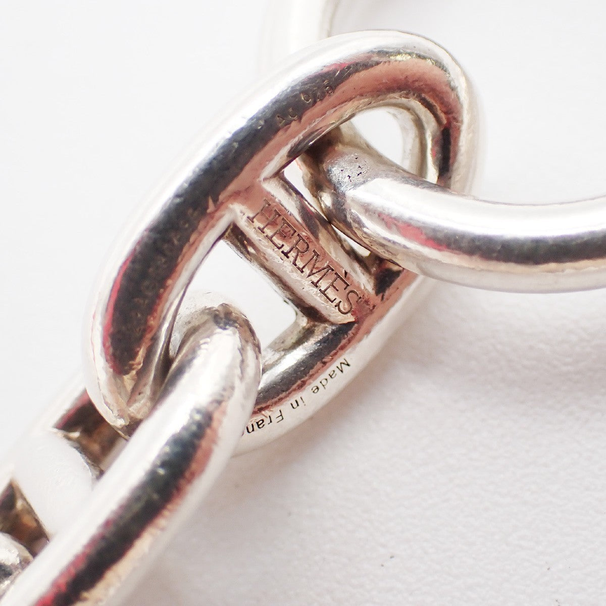 HERMES Logo Chaine D'ancre MM Chain Bracelet 16 Links Silver Ag925 385LC625