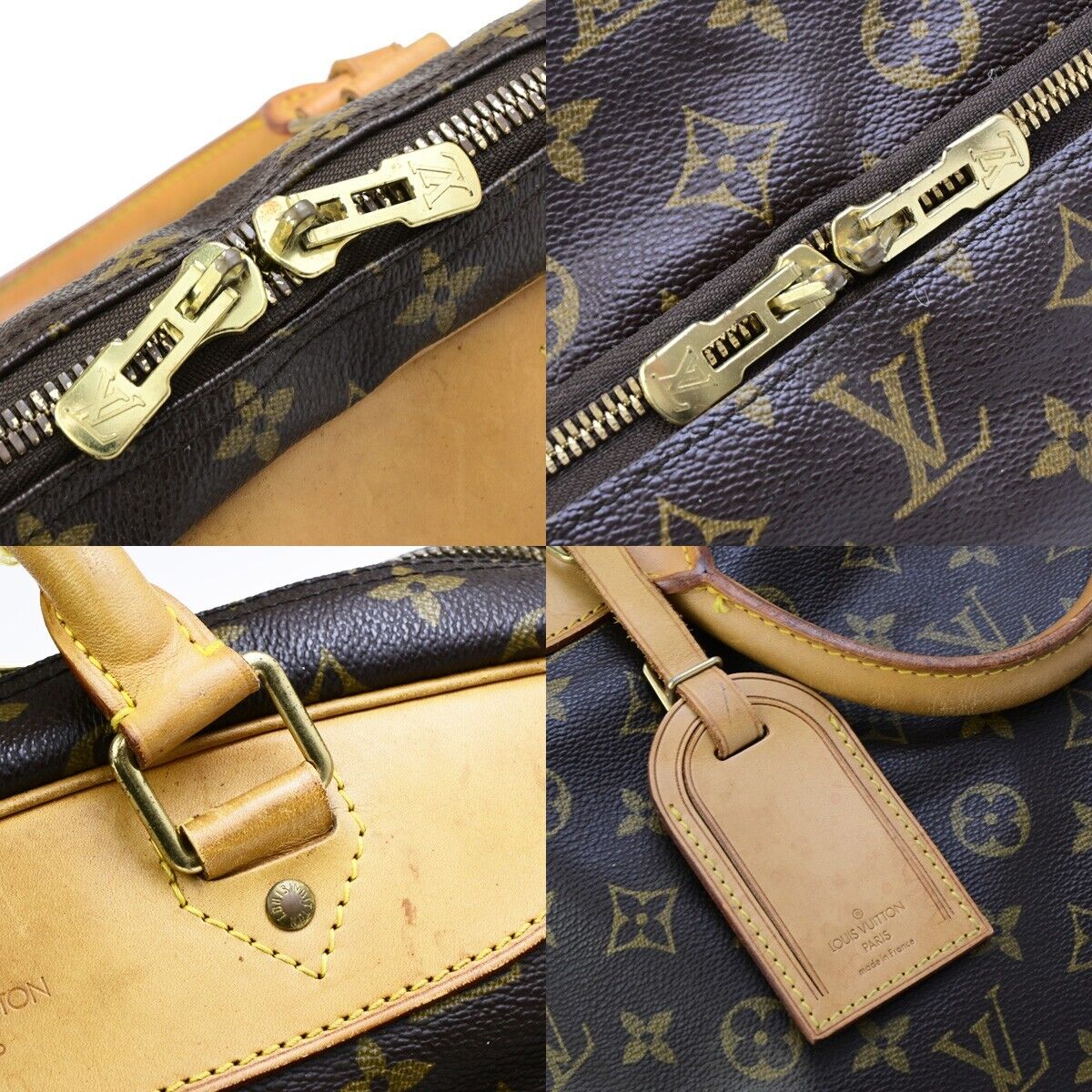 LOUIS VUITTON LV Logo Evasion Hand Bag Monogram Leather Brown M41443 34ED170