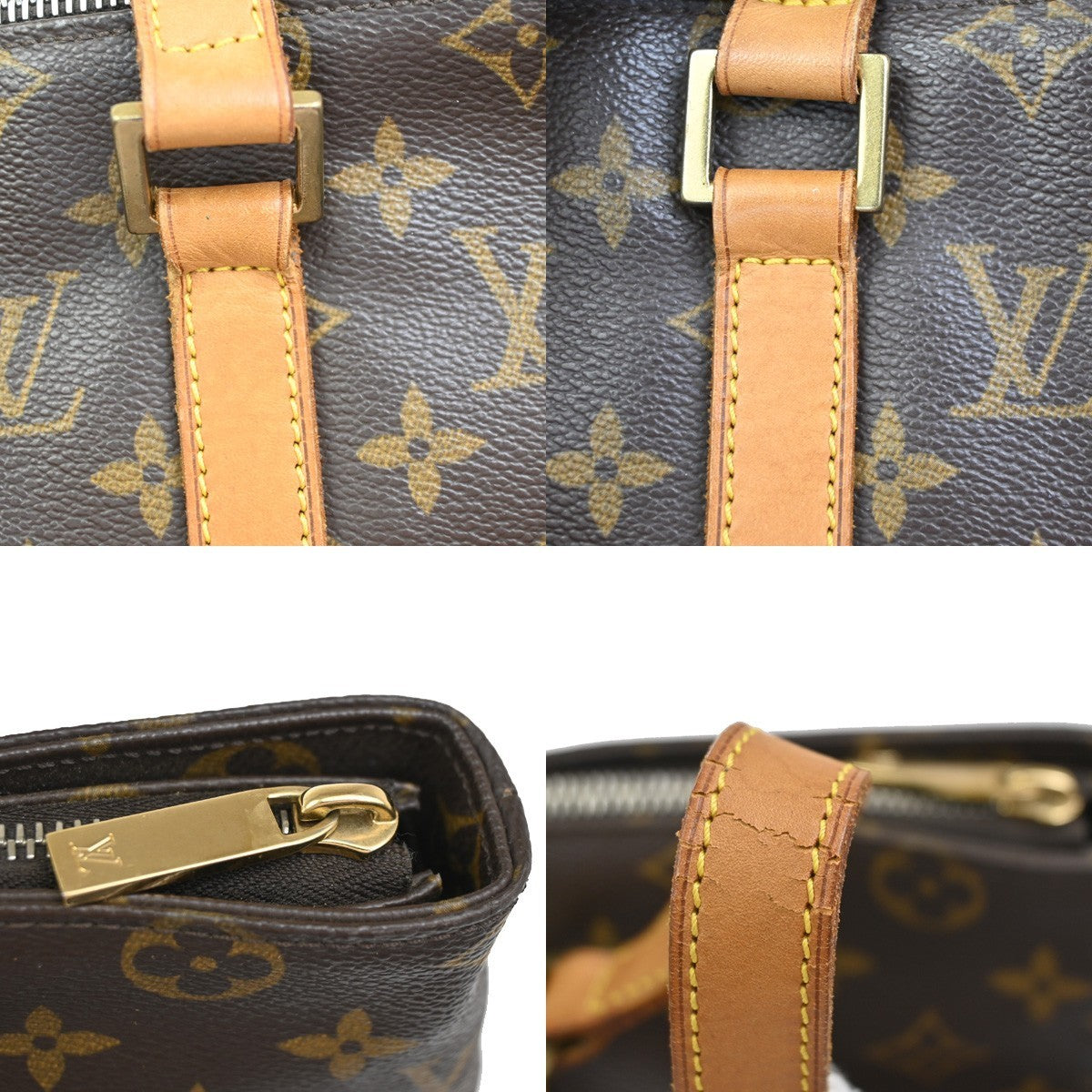 LOUIS VUITTON Cabas Mezzo Shoulder Bag Monogram Leather Brown M51151 83KC316