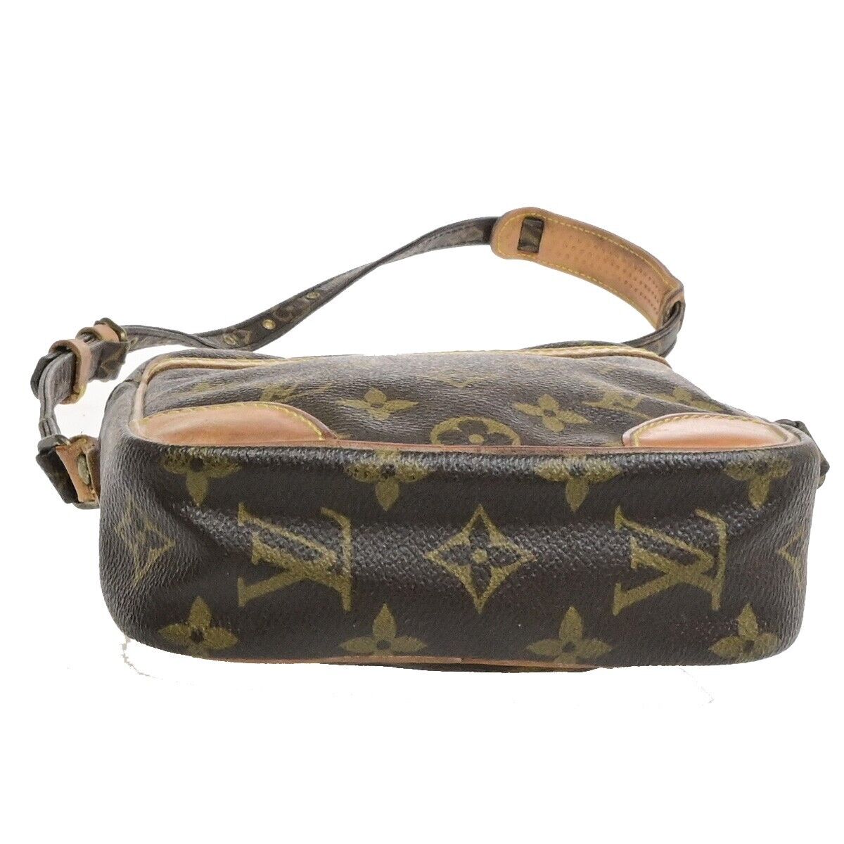 LOUIS VUITTON Danube Shoulder Bag Monogram Leather Brown France M45266 64FA199