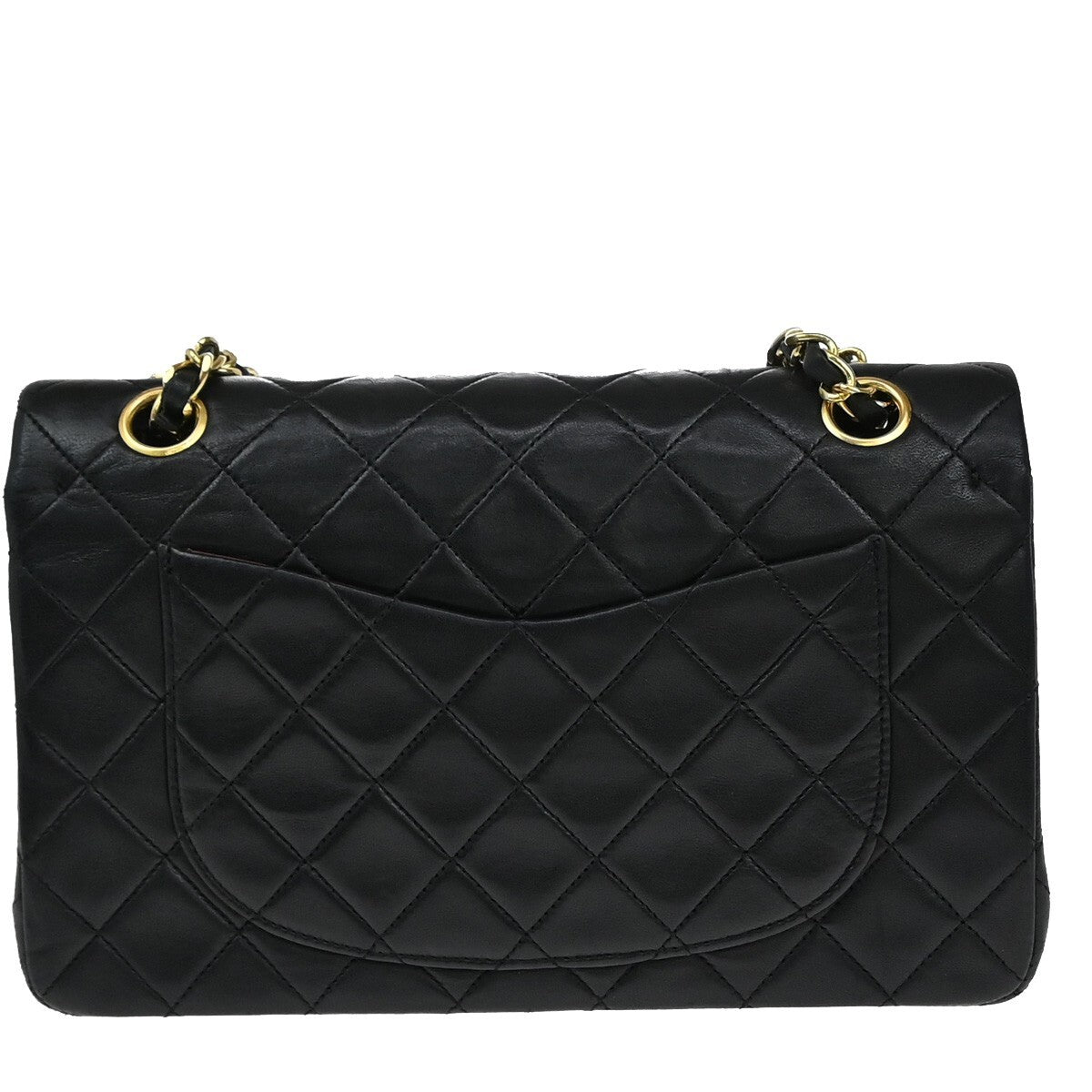 CHANEL Matelasse 23 Double Flap Chain Shoulder Bag Leather BK Vintage 730RF245