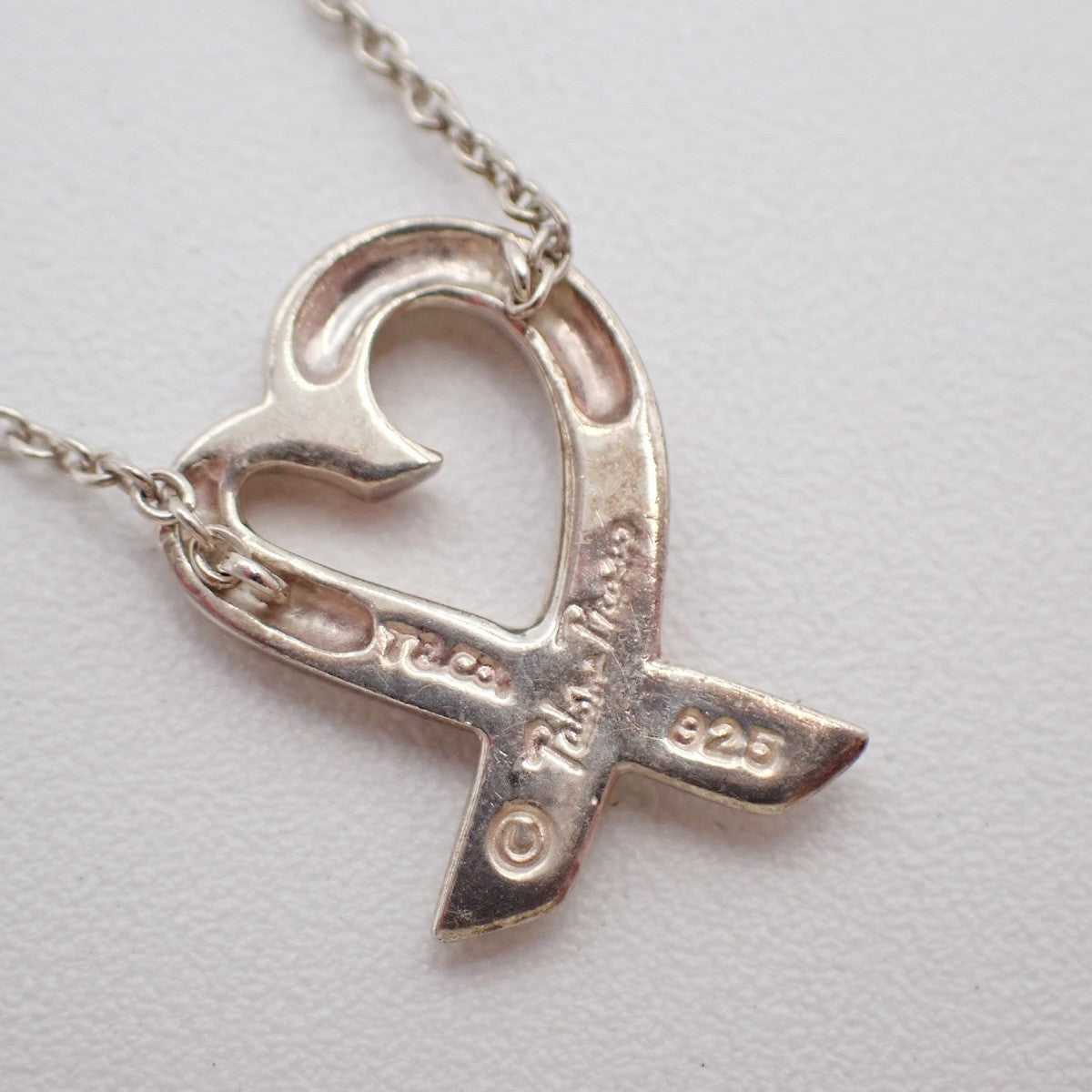 TIFFANY & CO. Paloma Picasso Loving Heart Necklace Silver Ag 925 09EG279
