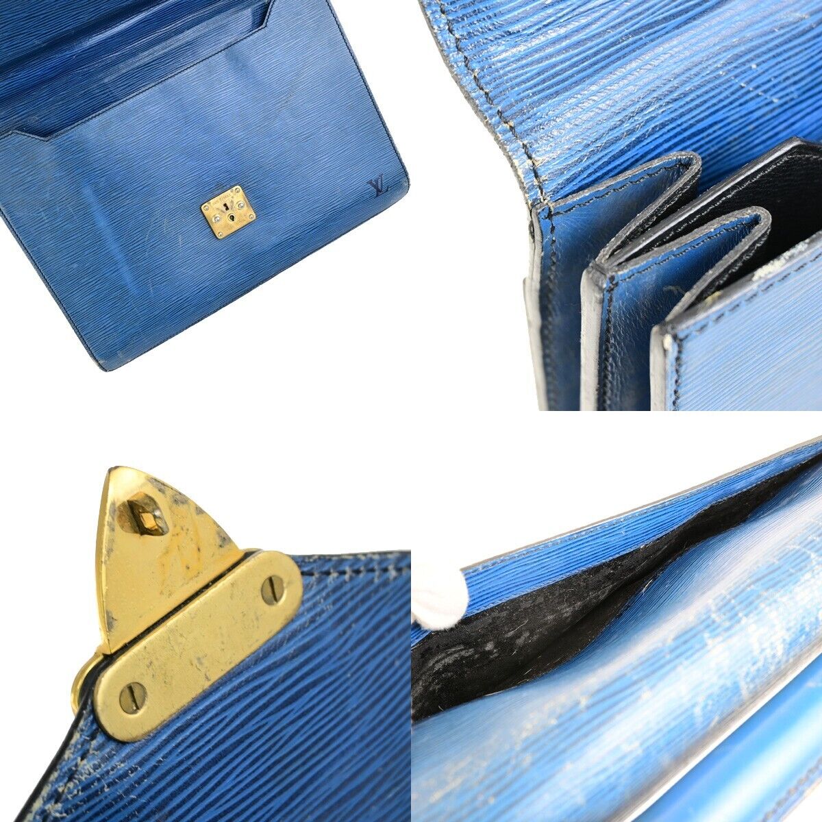 LOUIS VUITTON Serviette Conseiller Hand Bag Epi Leather Blue M54425 05FB317