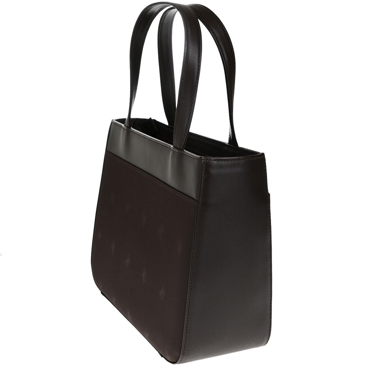 BURBERRY LONDON Logo EKD Hand Bag Tote Nylon Leather Brown SHW 39YG586