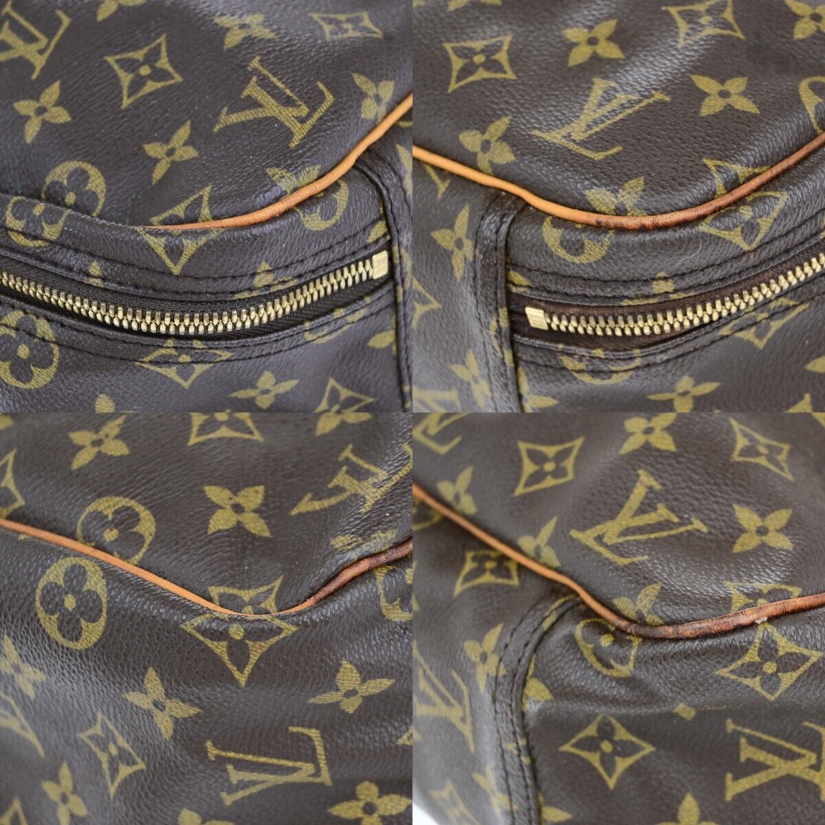 LOUIS VUITTON Excursion Shoes Hand Bag Monogram Leather Brown M41450 30ED298