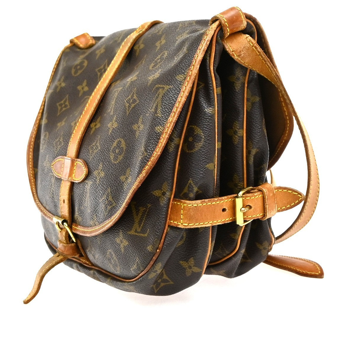 LOUIS VUITTON Logo Saumur 30 Shoulder Bag Monogram Leather BN M42256 30CA946