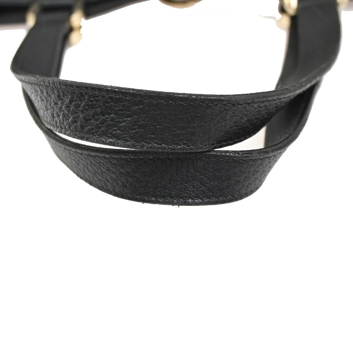 GUCCI GG Pattern Abbey D-ring Shoulder Teto Bag Leather Black Italy GHW 32KC926