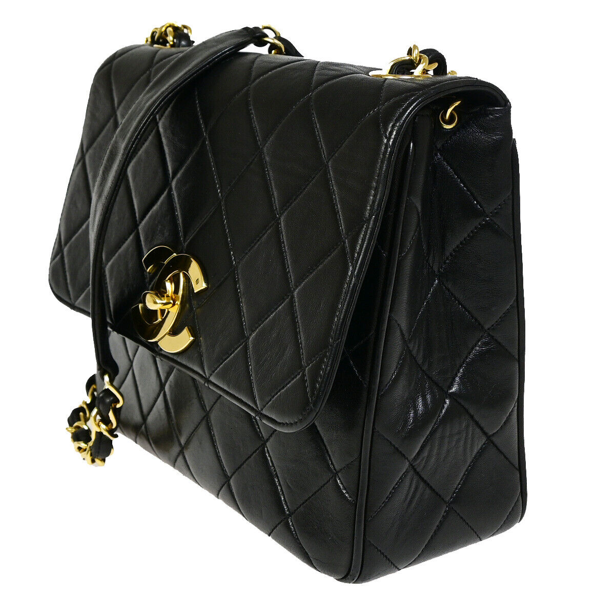 CHANEL CC Logo Matelasse 25 Chain Shoulder Bag Leather Black GHW France 705RJ883