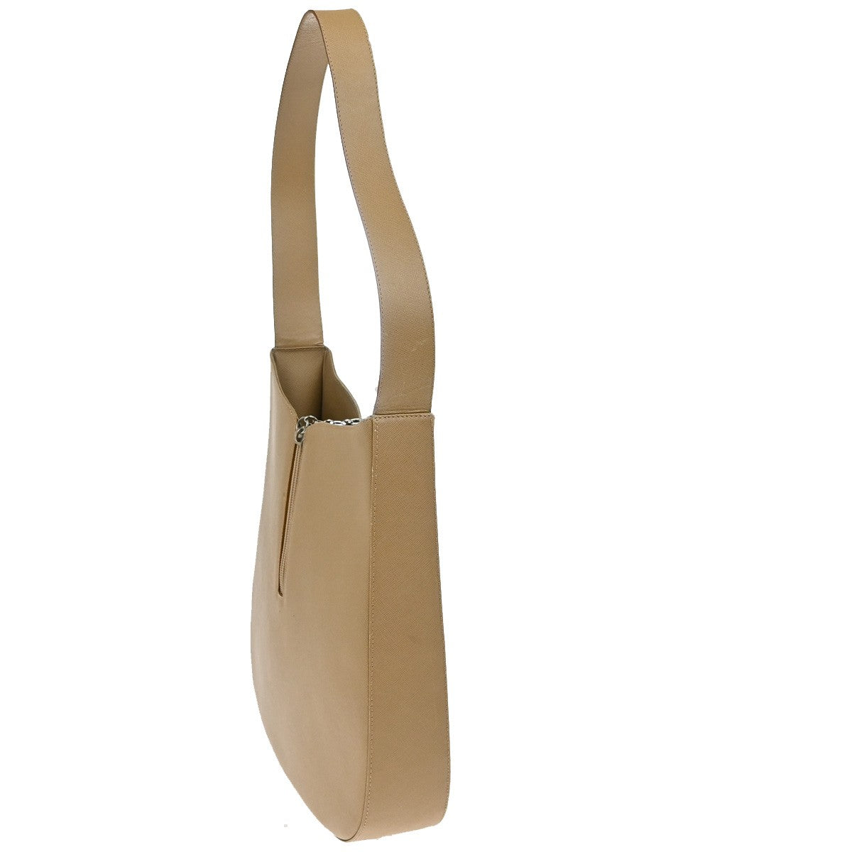SALVATORE FERRAGAMO Logo Gancini Shoulder Bag Leather Beige SHW Italy 62YH785