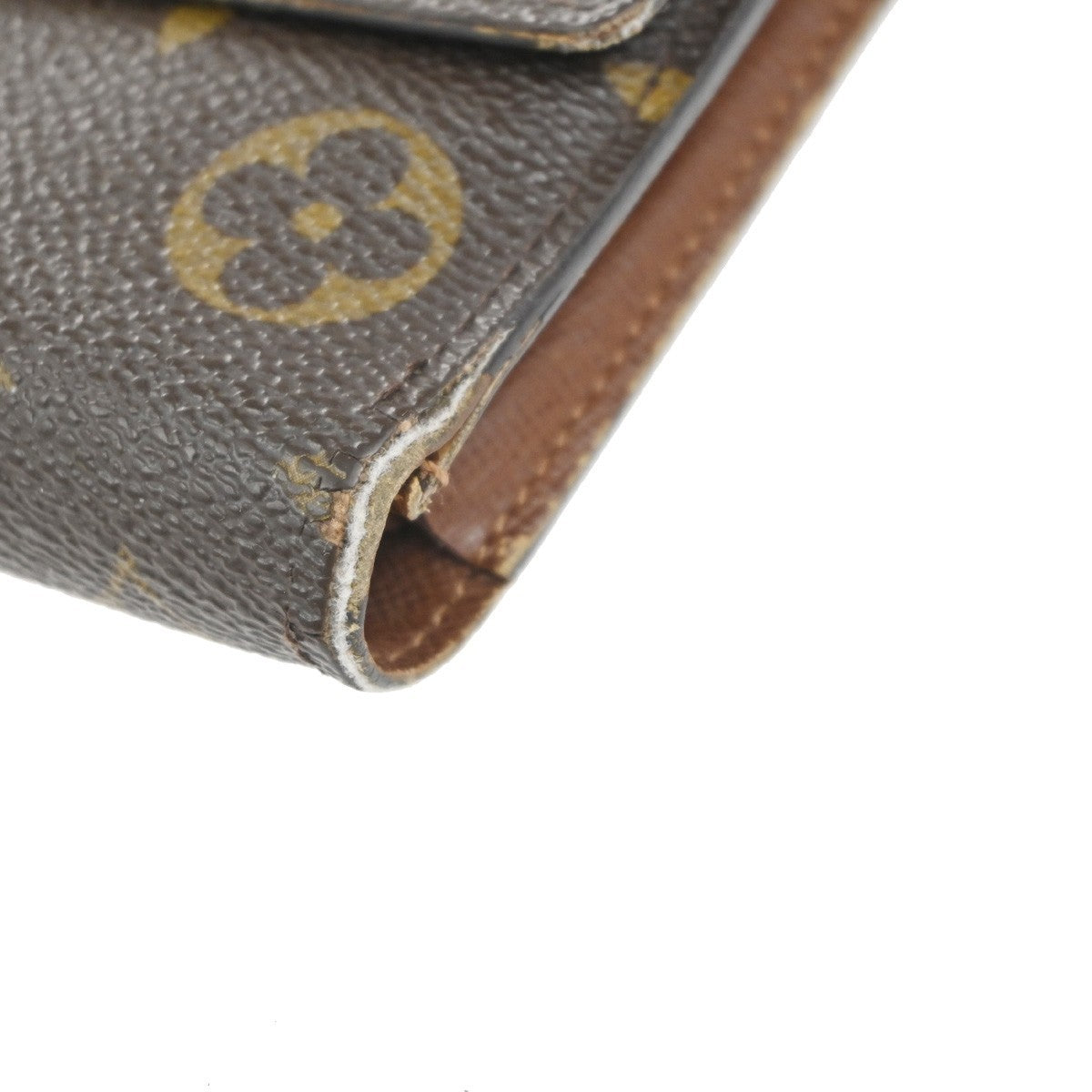LOUIS VUITTON LV Logo 2 Set Bifold Wallet Monogram Leather Brown 01KP392