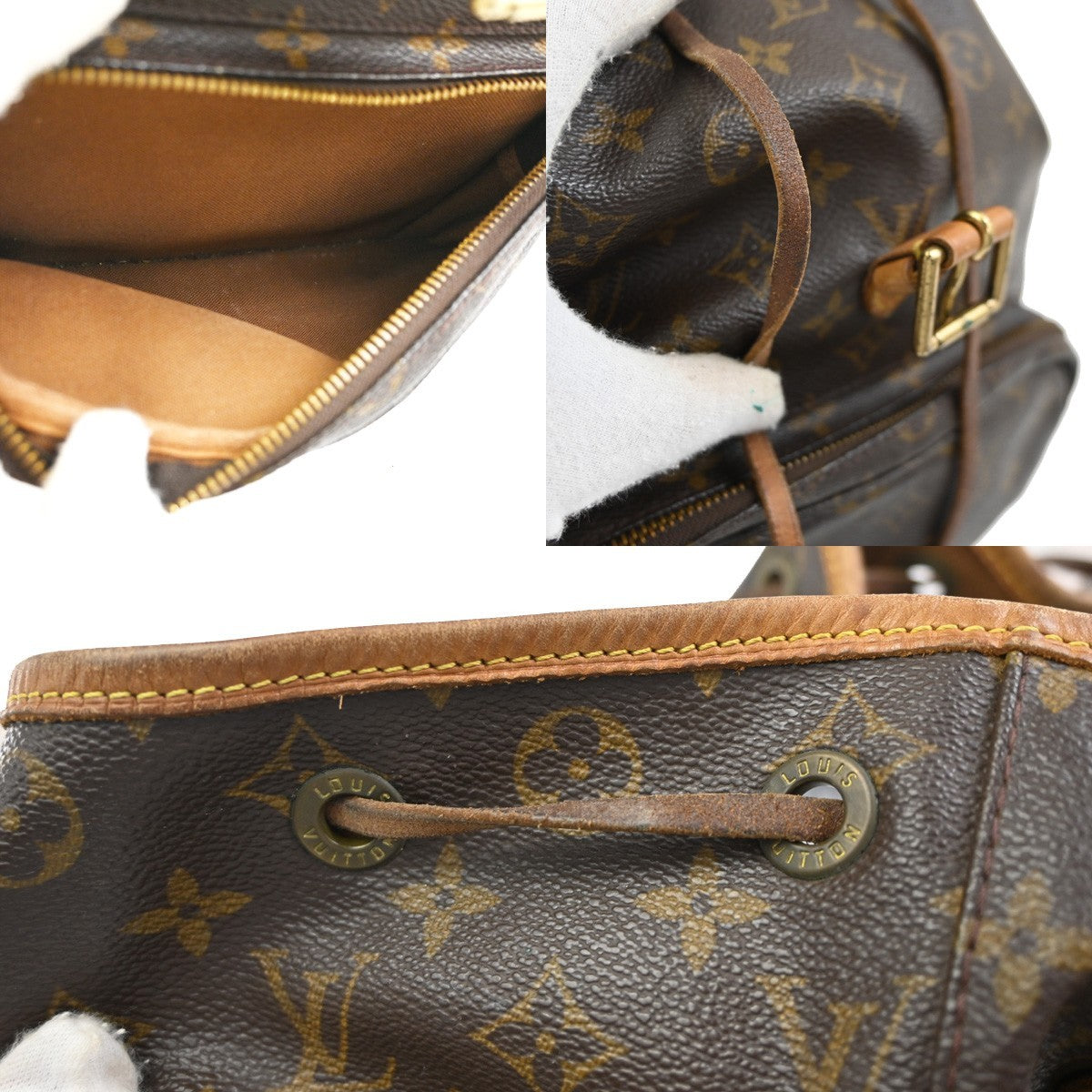 LOUIS VUITTON Montsouris GM Backpack Bag Monogram Leather Brown M51135 72CA811