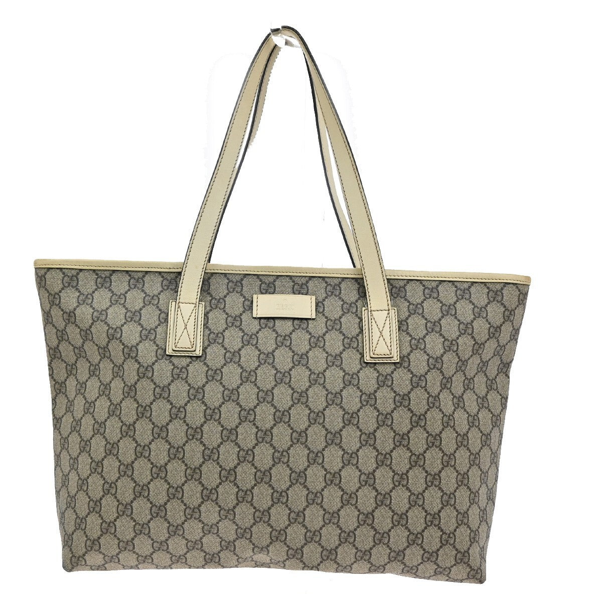 GUCCI Logo GG Pattern Shoulder Tote Bag Supreme Leather Brown White 38EE249