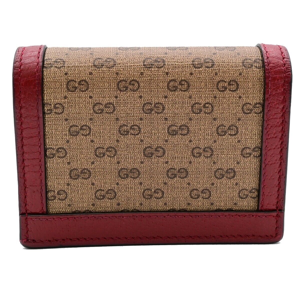 GUCCI Logo GG Pattern Doraemon Bifold Wallet Purse Supreme Leather Brown 34HB941