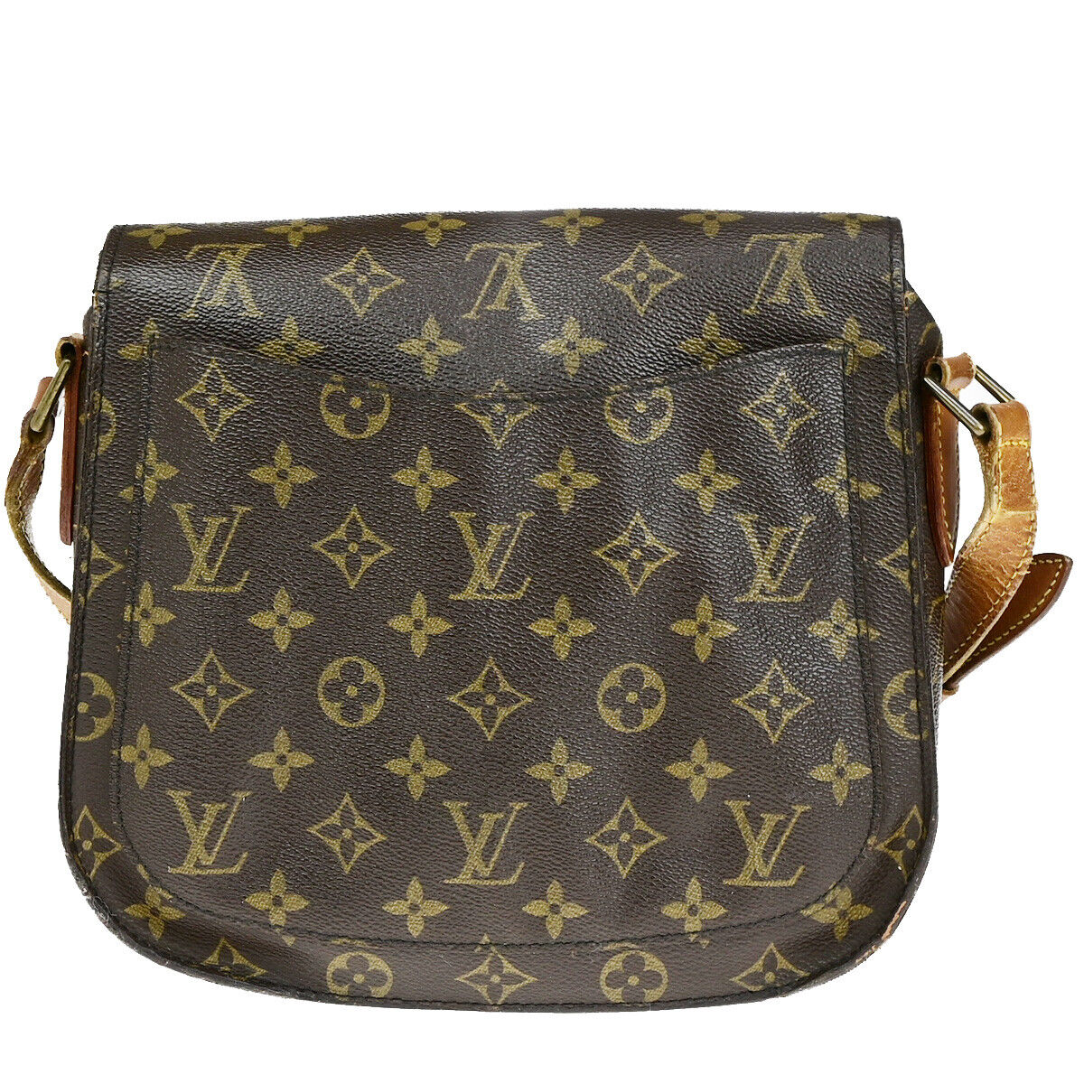 LOUIS VUITTON Saint Cloud GM Shoulder Bag Monogram Leather Brown M51242 69YG707