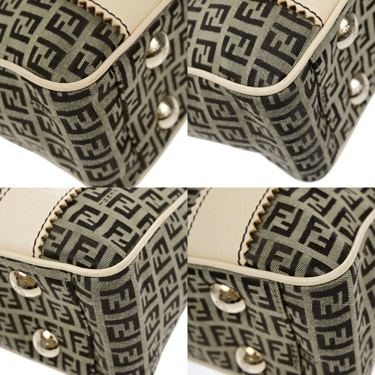 FENDI Zucca Zucchino Pattern Shoulder Tote Bag Canvas Leather Brown GHW 70YH015