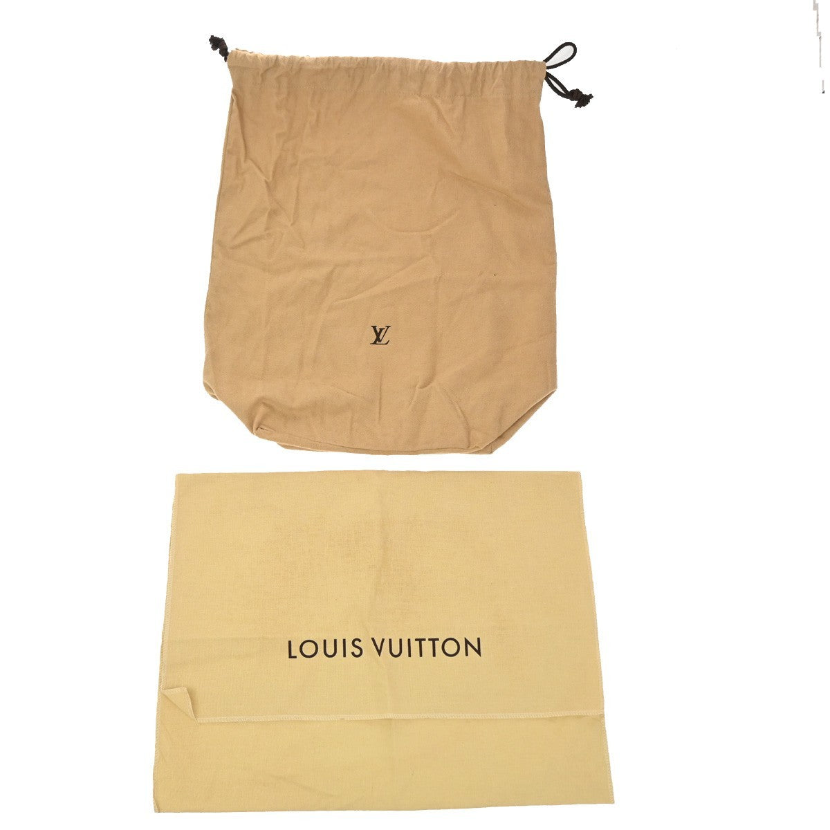 LOUIS VUITTON Logo 10 Set Dust Bag Drawstring Canvas Cotton Beige Brown 09KP028