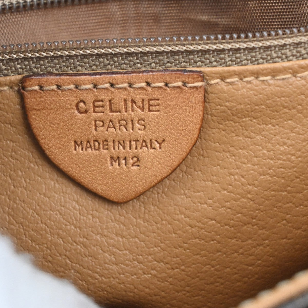 CELINE Logo Macadam Pattern Shoulder Bag PVC Leather Brown GHW Italy 64KC652