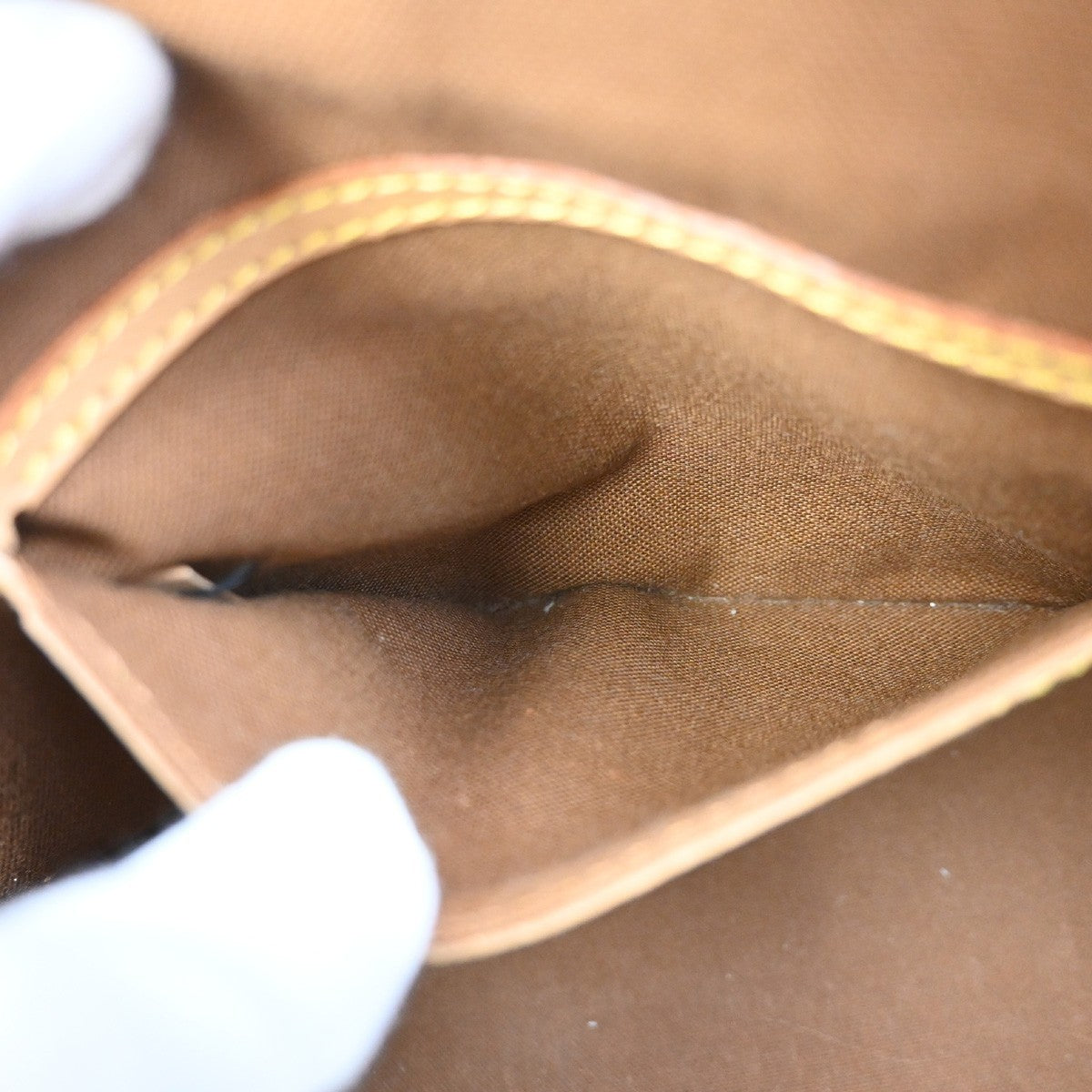 LOUIS VUITTON LV Logo Alma Hand Bag Monogram Leather Brown USA M51130 85YH972