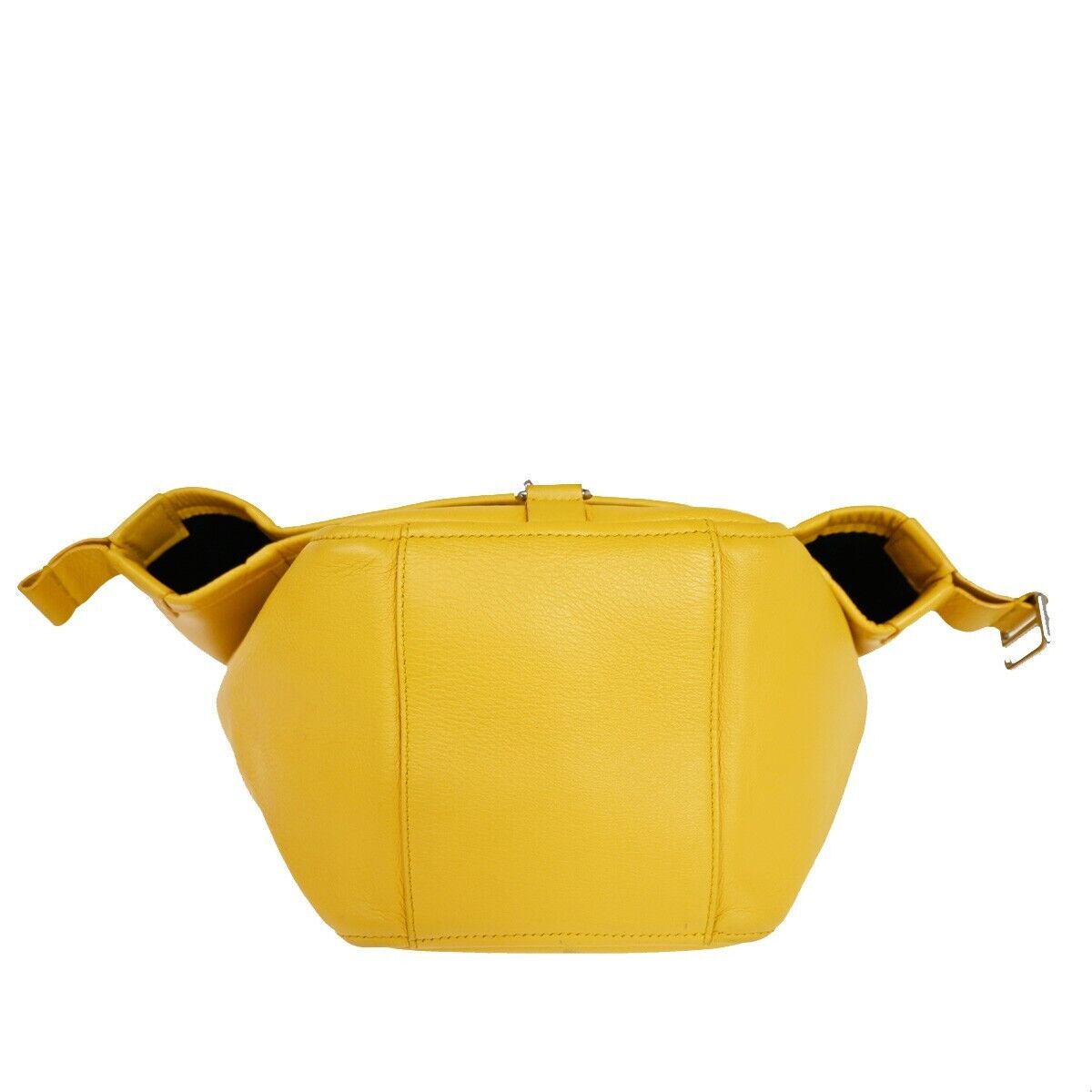 BALENCIAGA Logo 2Way Shoulder Hand Bag Leather Yellow Silver 87SH253
