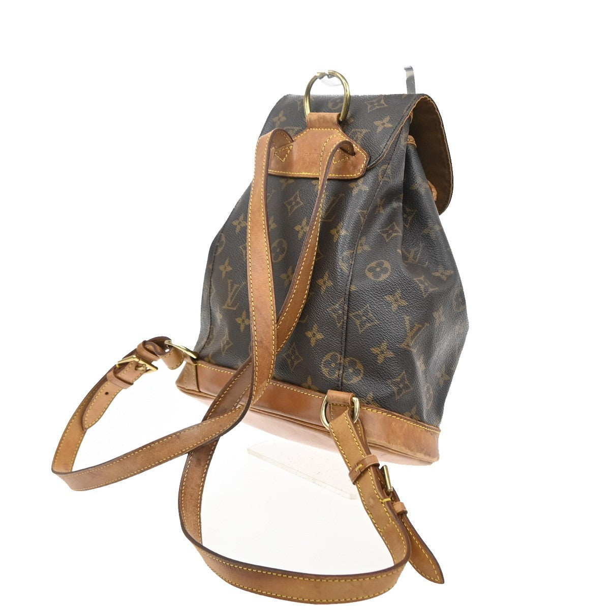 LOUIS VUITTON Montsouris MM Backpack Bag Monogram Leather Brown M51136 18SA126
