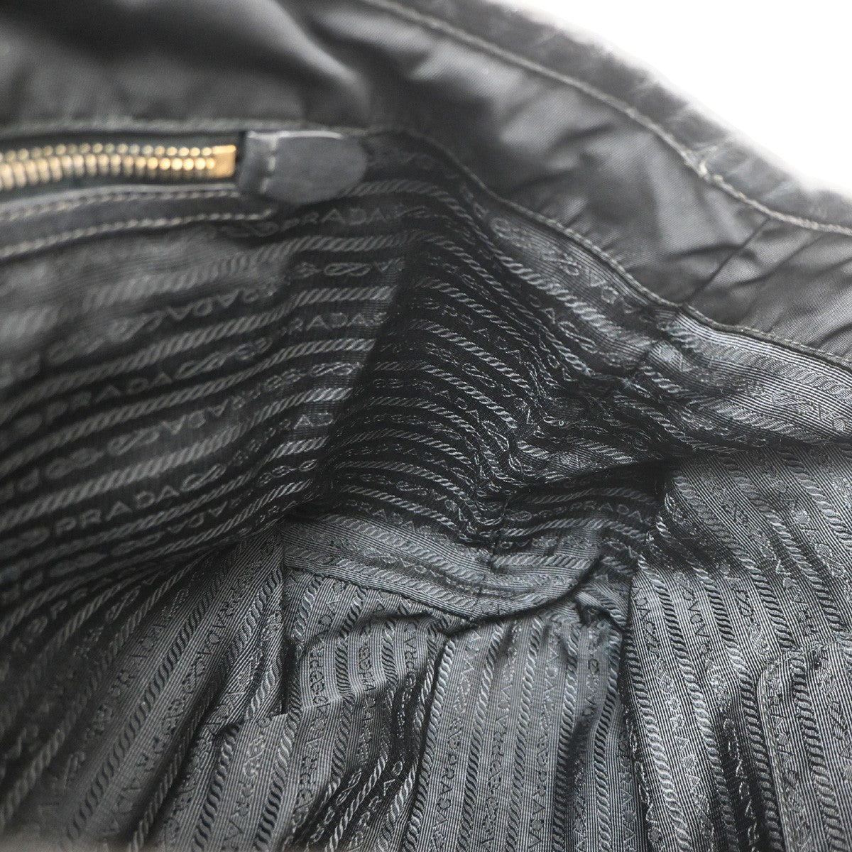 PRADA Logo Tessuto 2Way Shoulder Hand Bag Nylon Leather Black GHW 30YJ187