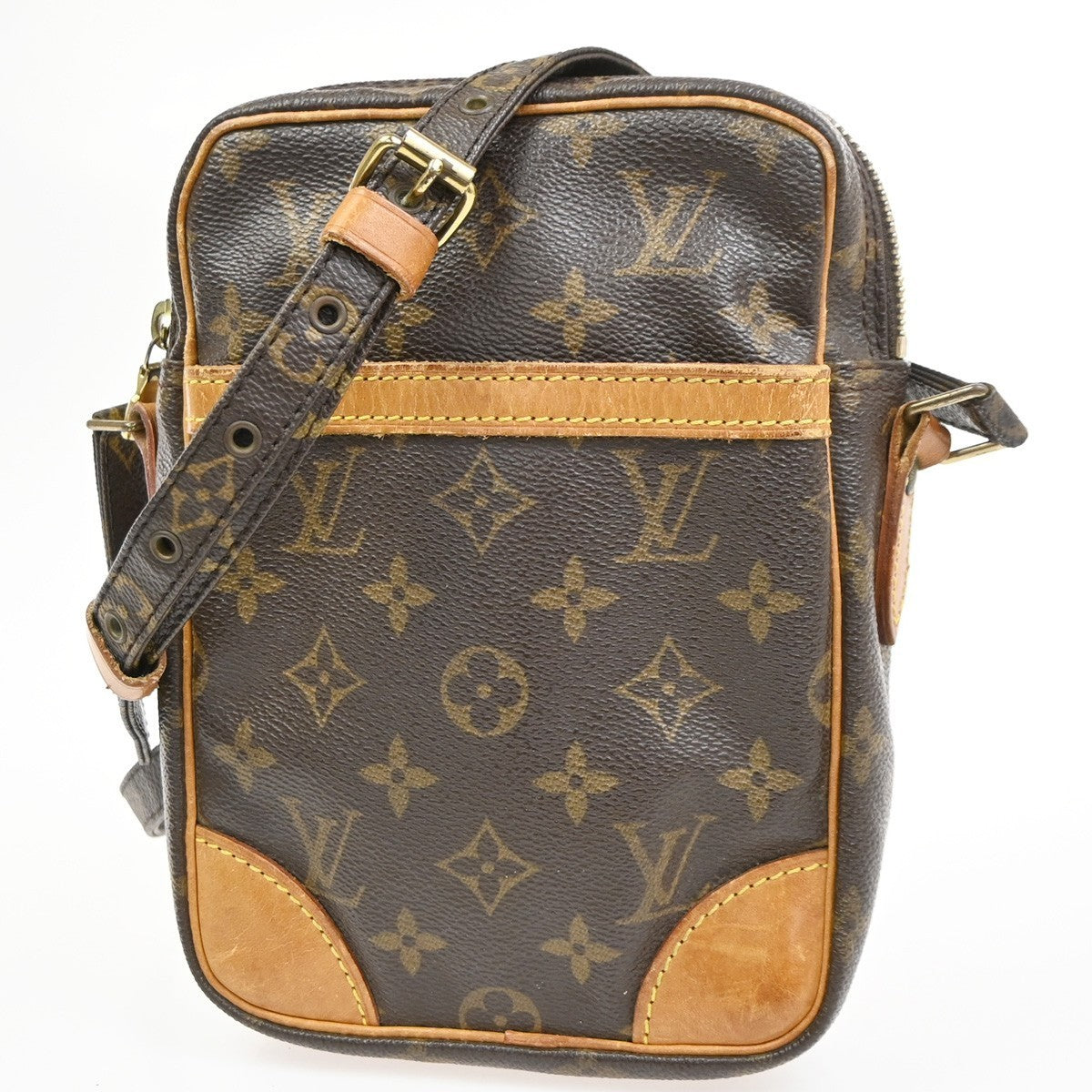 LOUIS VUITTON Danube Shoulder Bag Monogram Leather Brown France M45266 39CA956