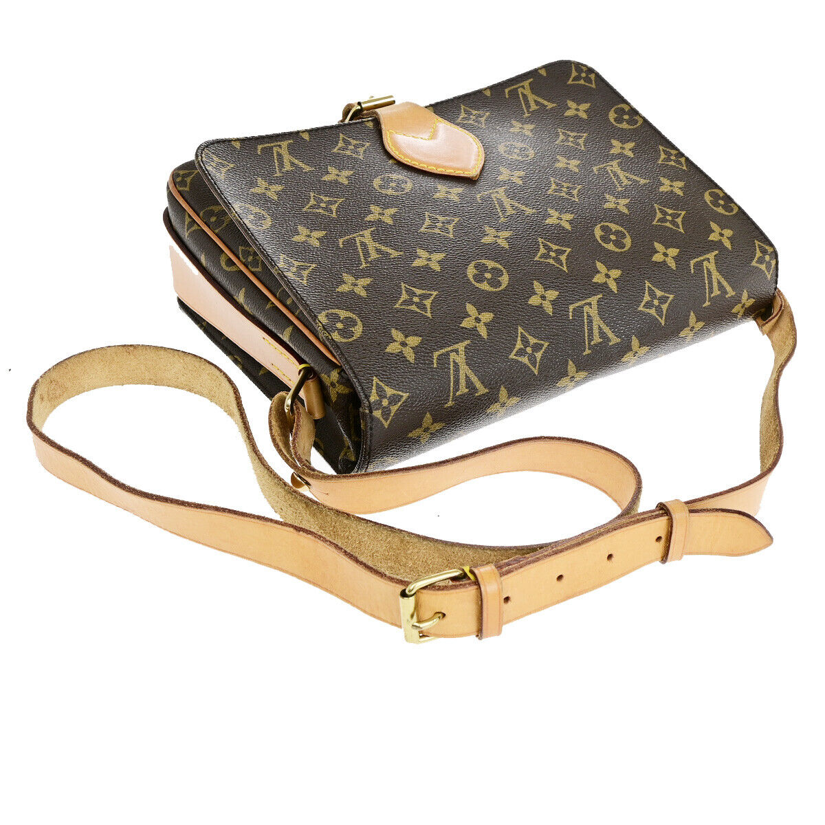LOUIS VUITTON Cartouchiere GM Shoulder Bag Monogram Leather Brown M51252 89SJ026
