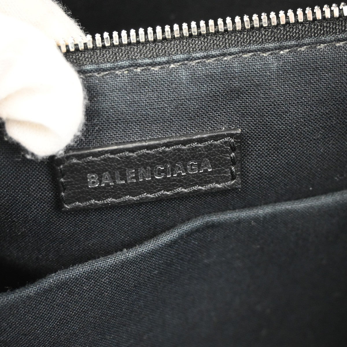 BALENCIAGA Logo Everyday Backpack Adjustable Strap Leather Blue Italy 12ZA253