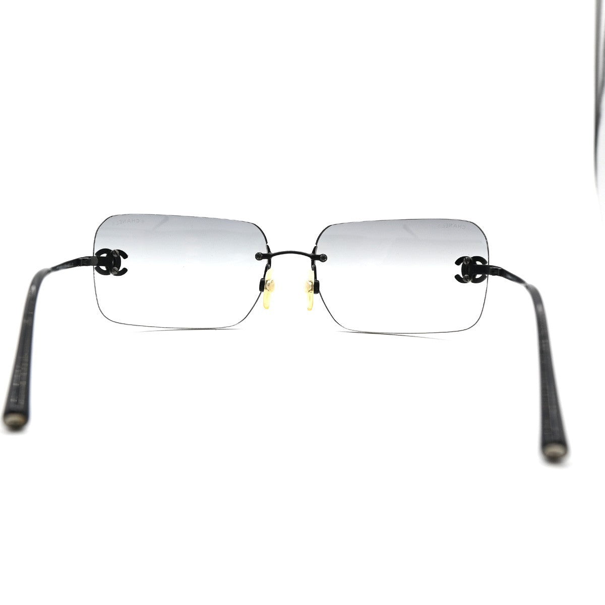 CHANEL CC Logo Rhine Stone Sunglasses Eye Were 4017-D Plastic Metal BK 67RL857