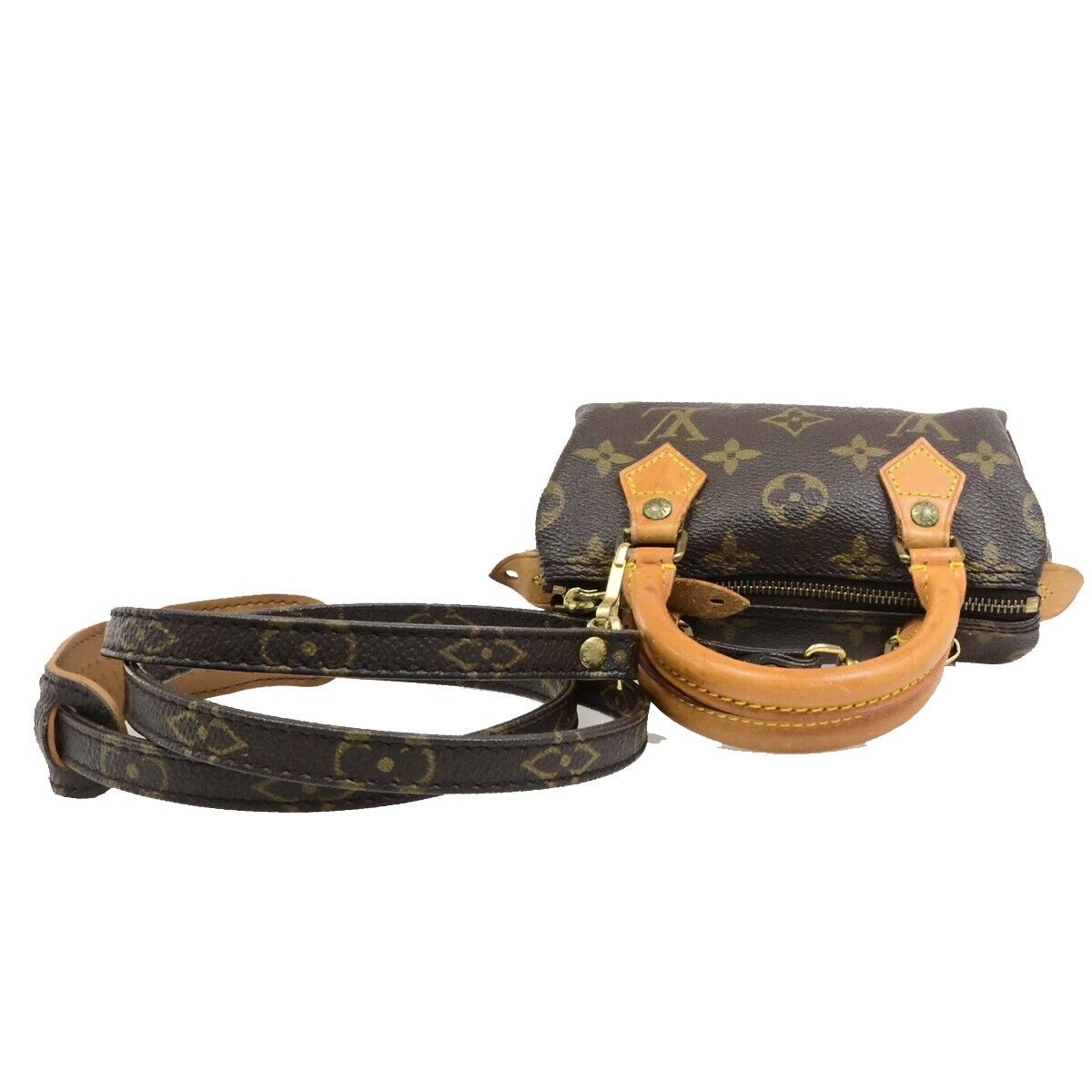 LOUIS VUITTON Mini Speedy 2Way Hand Bag Monogram Leather Brown M41534 95EE086
