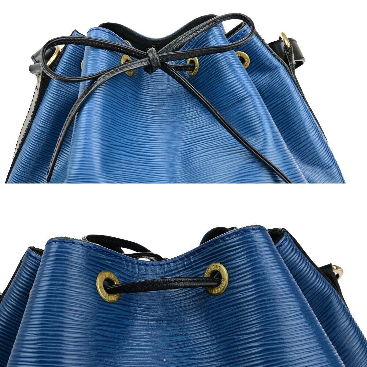 LOUIS VUITTON Petit Noe Bicolor Shoulder Bag Epi Leather Blue BK M44152 36EB411