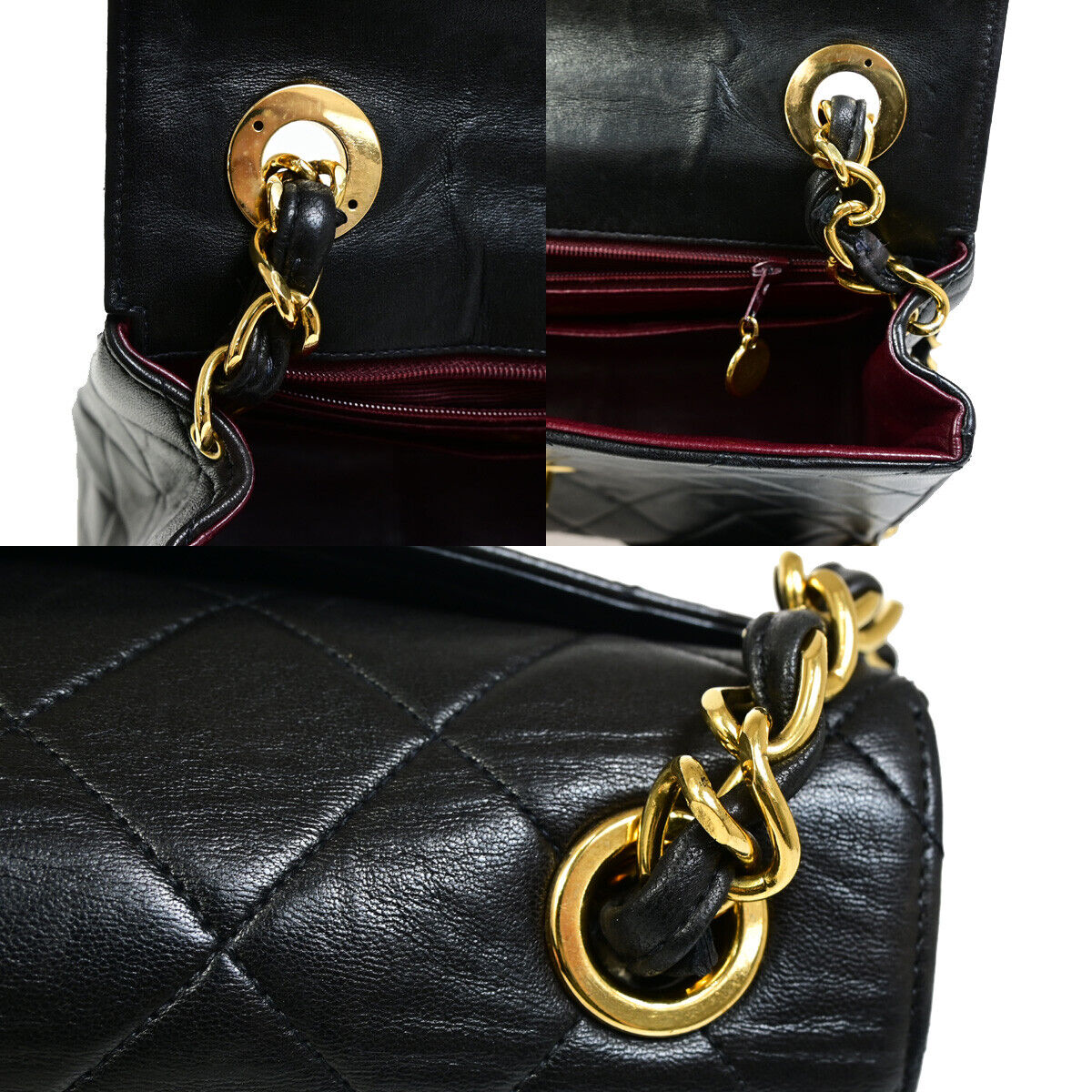 CHANEL CC Logo Matelasse 25 Chain Shoulder Bag Leather Black GHW France 705RJ883