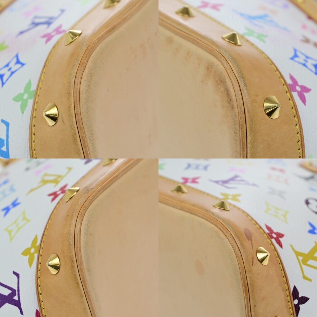 LOUIS VUITTON LV Logo Alma Hand Bag Monogram Multi Color White M92647 638RF218