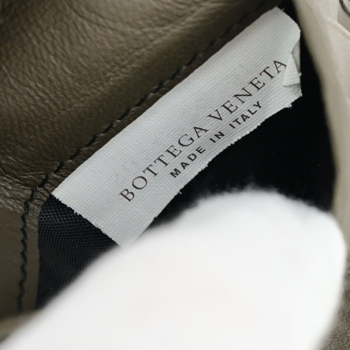 BOTTEGA VENETA Logo Compact Bifold Wallet Exotic Leather Gray Blue Italy 68EC004