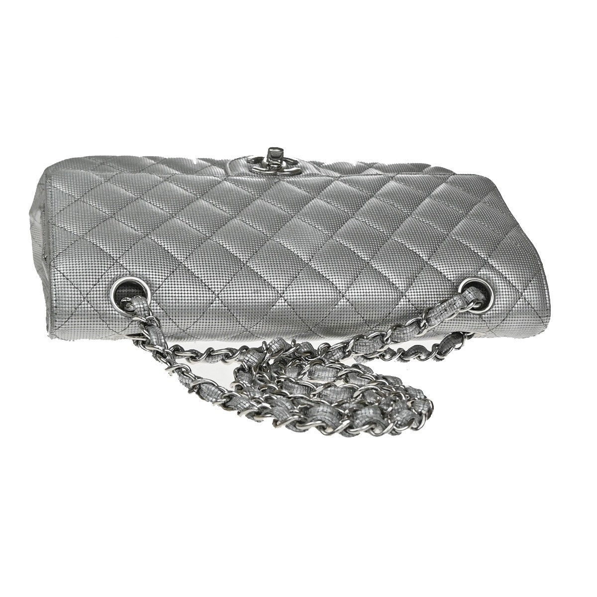 CHANEL CC Matelasse 25 Double Flap Chain Shoulder Bag Pixel Leather SR 125RQ055