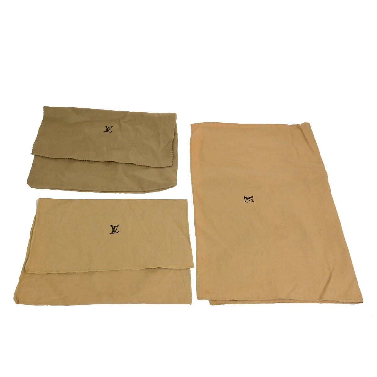LOUIS VUITTON Logo 10 Set Dust Bag Drawstring Canvas Cotton Beige Brown 08FB355