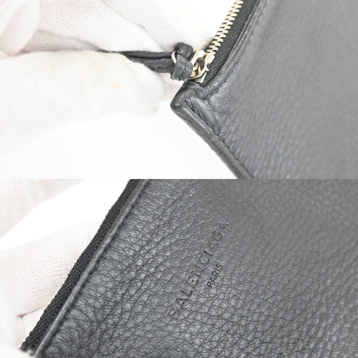 BALENCIAGA Logo Everyday Tote XS Shoulder Hand Bag Leather Black 83EF081