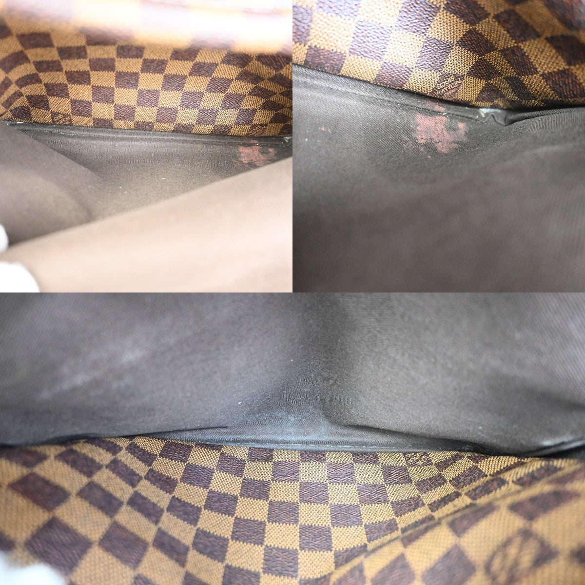 LOUIS VUITTON Naviglio Shoulder Bag Damier Ebene Leather Brown N45255 77TA691