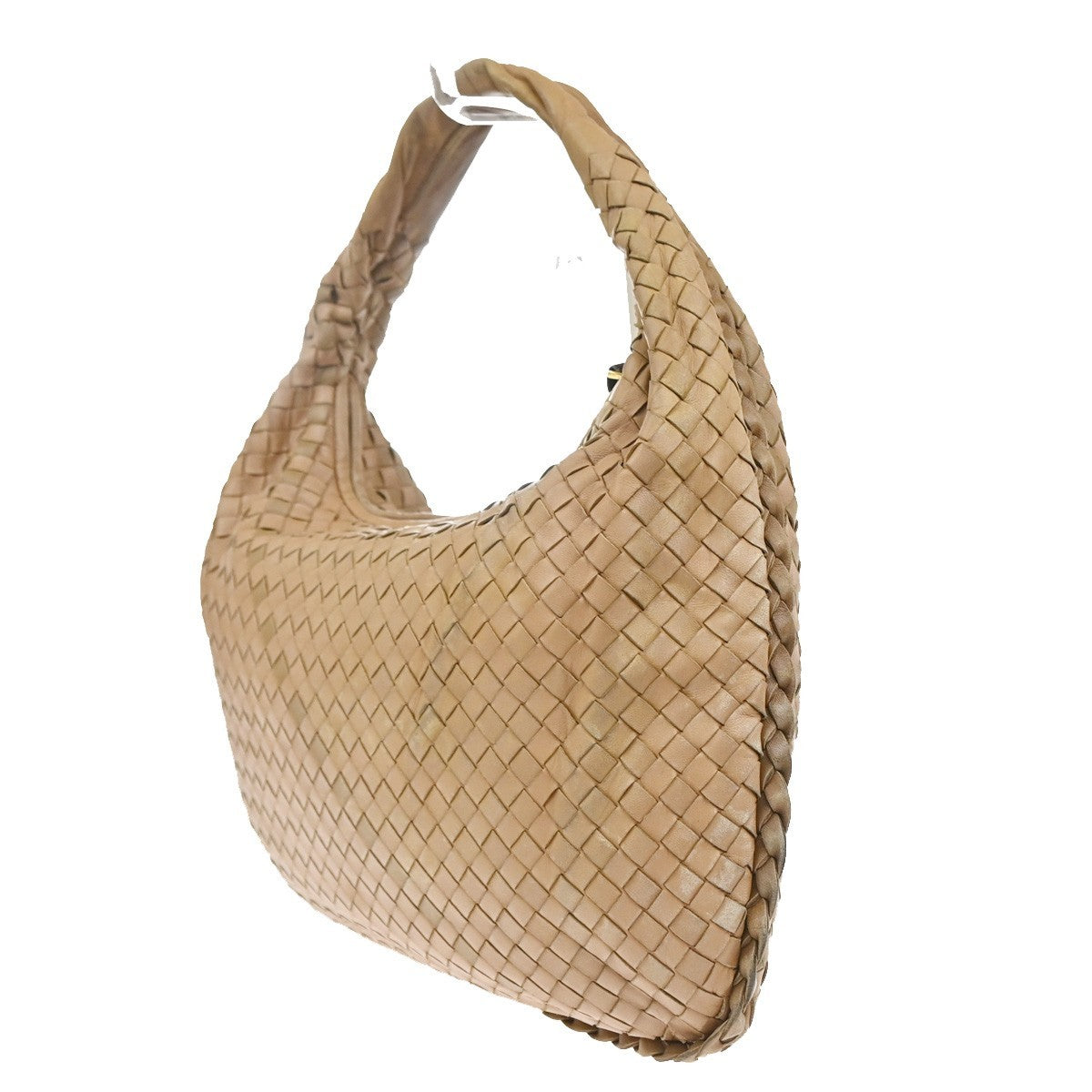 BOTTEGA VENETA Logo Intrecciato Shoulder Hand Bag Leather Beige Italy 59MA502
