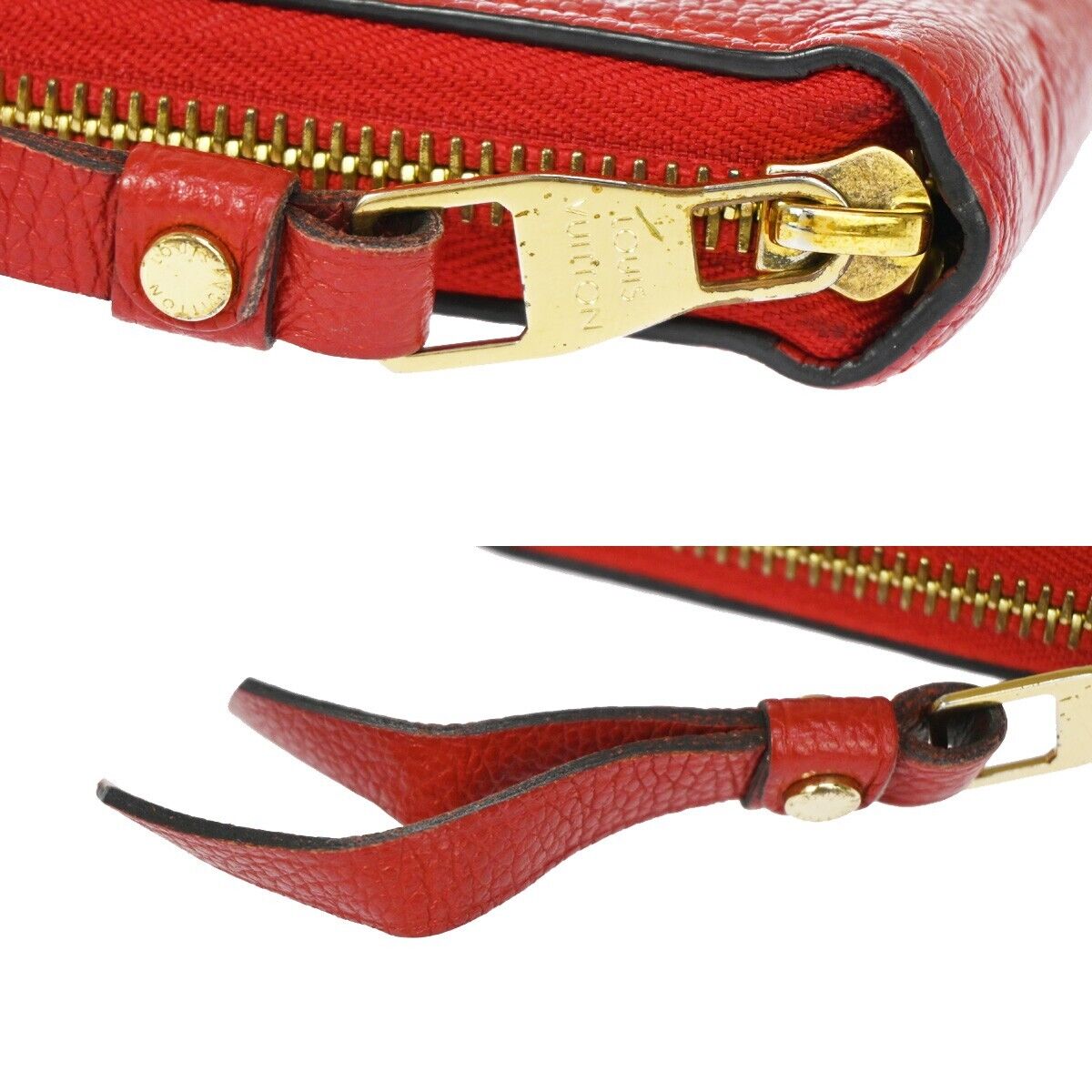LOUIS VUITTON Zippy Wallet Long Monogram Empreinte Leather Red M60547 70SH120