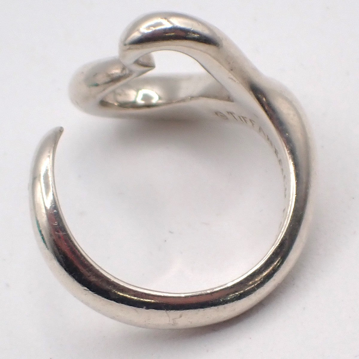Tiffany & Co. Logo Open Heart  Elsa Peretti Ring US Size 6 Silver Ag 925 09KP564